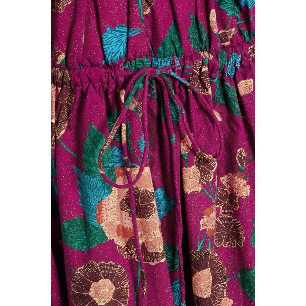Ulla Johnson Vika Midi Dress Size 2 Ruby Floral Cotton Poplin Puff Sleeve NWT - Picture 4 of 14